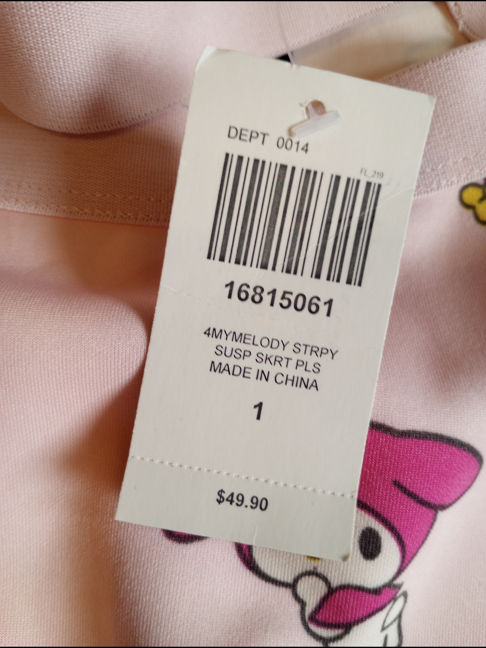 Sanrio My Melody Women's Strappy Elastic Suspenders A-Line Halter Dress. Size 1 - Picture 4 of 4